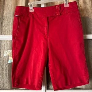 Izod Bermuda red shorts, size4